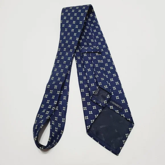 Cremieux Blue Geometric Men's Designer Silk Necktie Jacquard Fabric 57x3.75" - Picture 5 of 5
